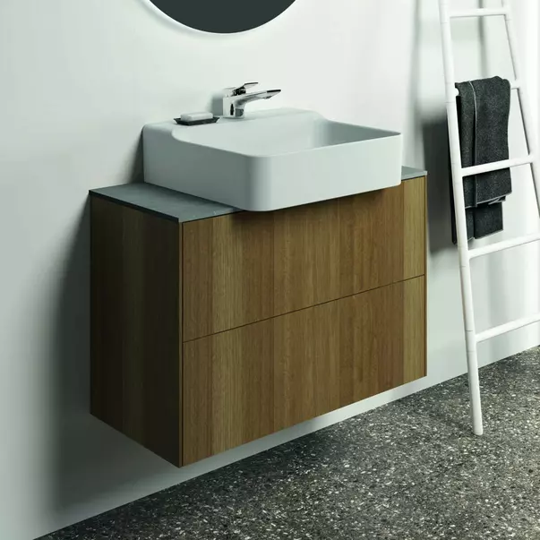 Blat ceramic pentru lavoar Ideal Standard Atelier Conca finisaj gri deschis 80 cm [5]