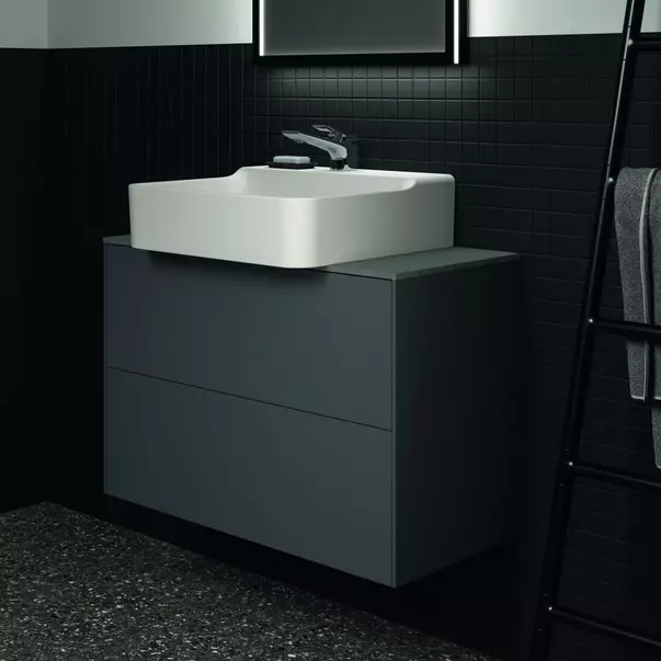 Blat ceramic pentru lavoar Ideal Standard Atelier Conca finisaj gri deschis 80 cm [6]