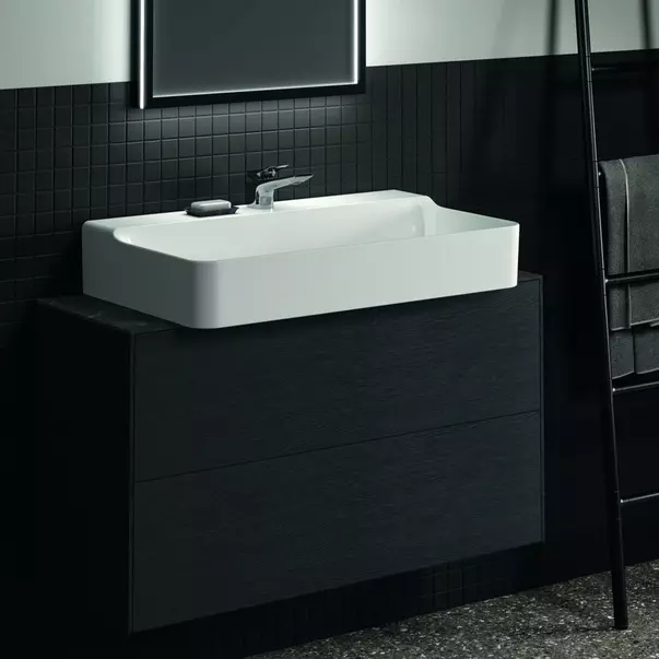  Dulapuri baie - Blat ceramic pentru lavoar Ideal Standard Atelier Conca finisaj negru marmura 100 cm