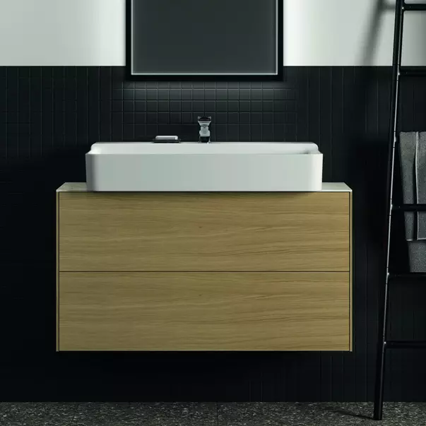 Blat ceramic pentru lavoar Ideal Standard Atelier Conca finisaj alb marmura 100 cm [5]