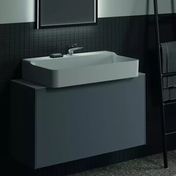 Blat ceramic pentru lavoar Ideal Standard Atelier Conca finisaj gri deschis 100 cm [2]