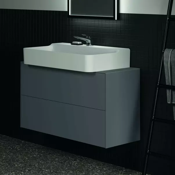 Blat ceramic pentru lavoar Ideal Standard Atelier Conca finisaj gri deschis 100 cm [4]