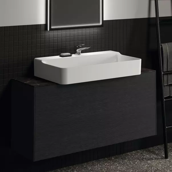 Blat ceramic pentru lavoar Ideal Standard Atelier Conca finisaj negru marmura 120 cm [3]