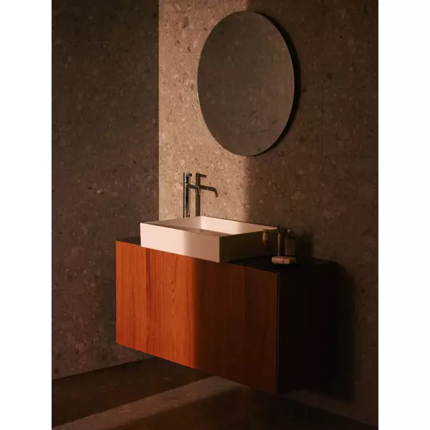 Blat ceramic pentru lavoar Ideal Standard Atelier Conca finisaj negru marmura 120 cm [4]