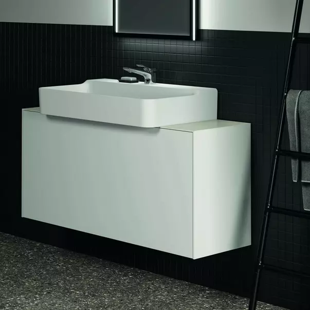 Blat ceramic pentru lavoar Ideal Standard Atelier Conca finisaj alb marmura 120 cm [3]