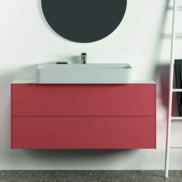 Blat ceramic pentru lavoar Ideal Standard Atelier Conca finisaj alb marmura 120 cm [7]