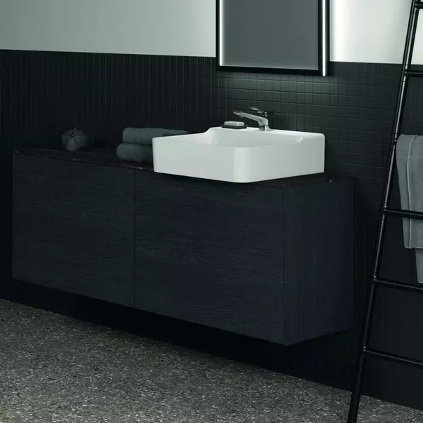 Blat ceramic pentru lavoar Ideal Standard Atelier Conca finisaj negru marmura 160 cm [4]