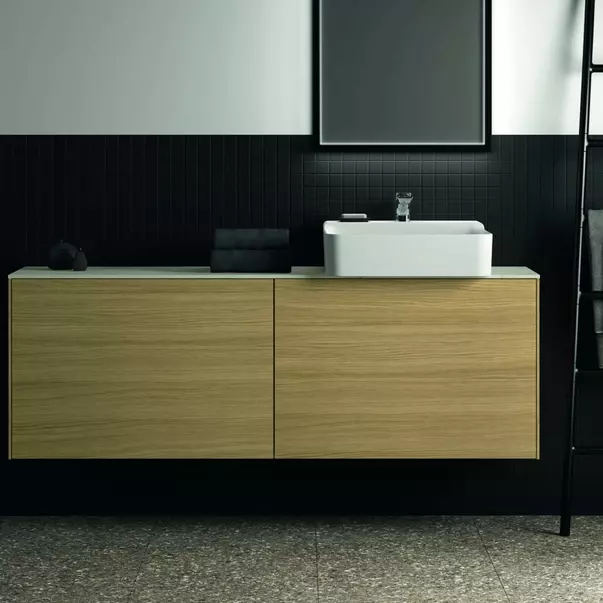 Blat ceramic pentru lavoar Ideal Standard Atelier Conca finisaj alb marmura 160 cm [5]