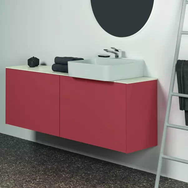 Blat ceramic pentru lavoar Ideal Standard Atelier Conca finisaj alb marmura 160 cm [6]