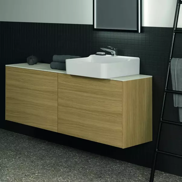 Blat ceramic pentru lavoar Ideal Standard Atelier Conca finisaj alb marmura 160 cm [7]