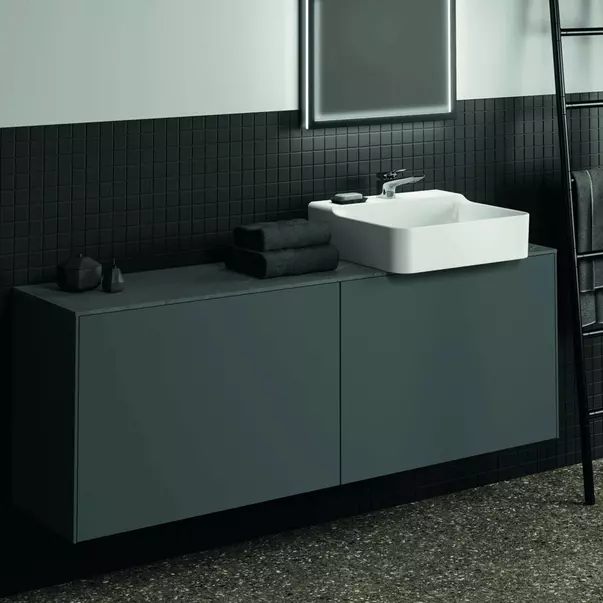 Blat ceramic pentru lavoar Ideal Standard Atelier Conca finisaj gri deschis 160 cm [5]