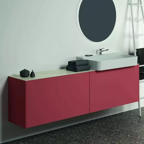 Mobilier Baie - Blat ceramic pentru lavoar Ideal Standard Atelier Conca finisaj alb marmura 200 cm