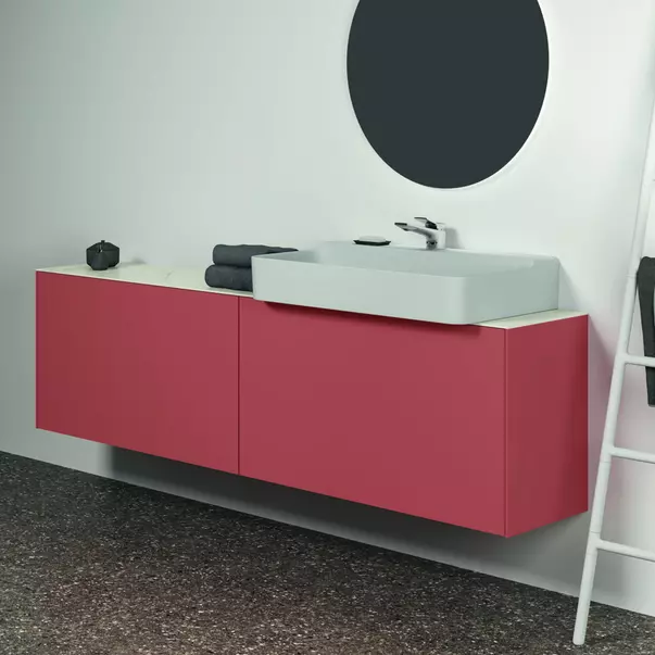 Blat ceramic pentru lavoar Ideal Standard Atelier Conca finisaj alb marmura 200 cm [4]