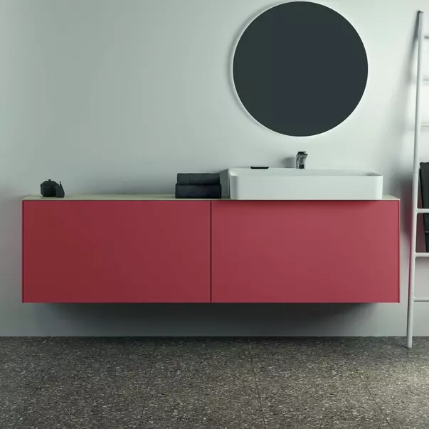 Blat ceramic pentru lavoar Ideal Standard Atelier Conca finisaj alb marmura 200 cm [7]