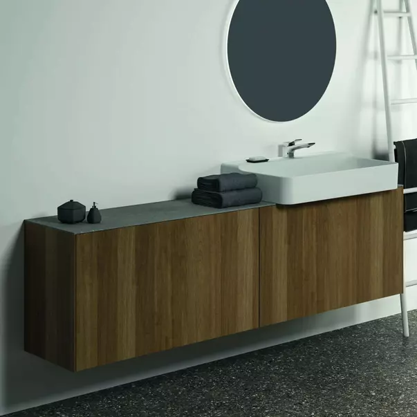 Blat ceramic pentru lavoar Ideal Standard Atelier Conca finisaj gri deschis 200 cm [2]