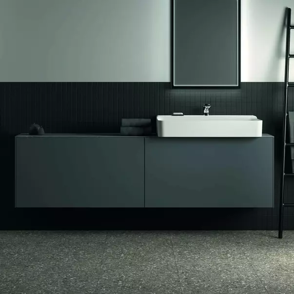 Blat ceramic pentru lavoar Ideal Standard Atelier Conca finisaj gri deschis 200 cm [3]
