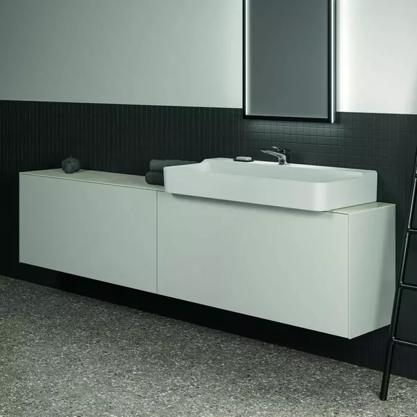 Blat ceramic pentru lavoar Ideal Standard Atelier Conca finisaj alb marmura 240 cm [3]