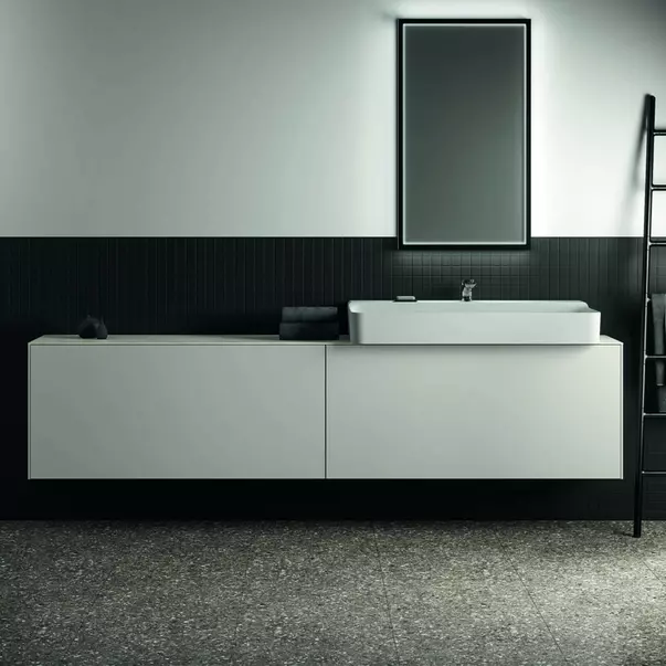 Blat ceramic pentru lavoar Ideal Standard Atelier Conca finisaj alb marmura 240 cm [5]