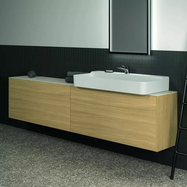 Blat ceramic pentru lavoar Ideal Standard Atelier Conca finisaj alb marmura 240 cm [6]