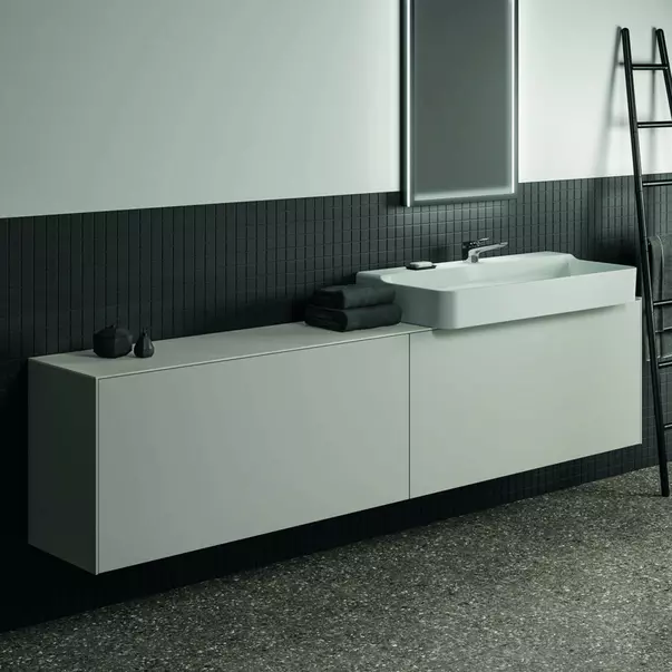 Blat ceramic pentru lavoar Ideal Standard Atelier Conca finisaj alb marmura 240 cm [7]