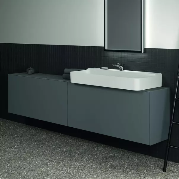 Blat ceramic pentru lavoar Ideal Standard Atelier Conca finisaj gri deschis 240 cm [3]