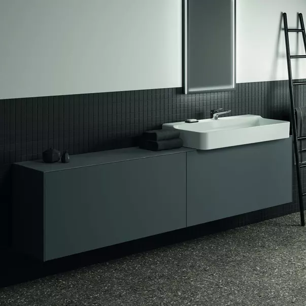Blat ceramic pentru lavoar Ideal Standard Atelier Conca finisaj gri deschis 240 cm [7]
