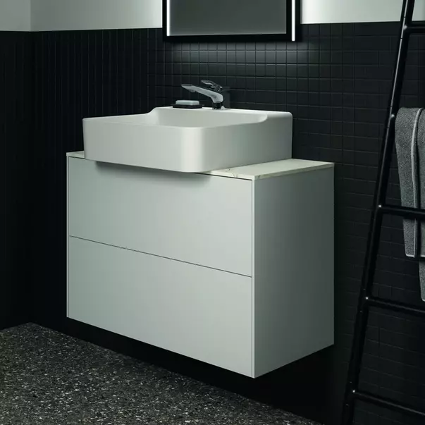 Dulap baza suspendat Ideal Standard Atelier Conca 2 sertare 80 cm alb mat [5]