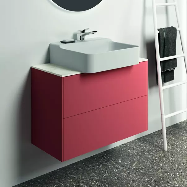 Dulap baza suspendat Ideal Standard Atelier Conca 2 sertare 80 rosu - oranj mat [2]