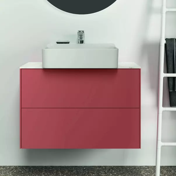 Dulap baza suspendat Ideal Standard Atelier Conca 2 sertare 80 rosu - oranj mat [3]