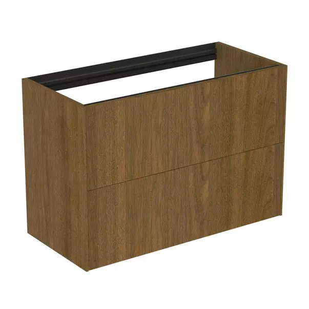 Mobilier Baie - Dulap baza suspendat Ideal Standard Atelier Conca 2 sertare 80 cm finisaj nuc inchis