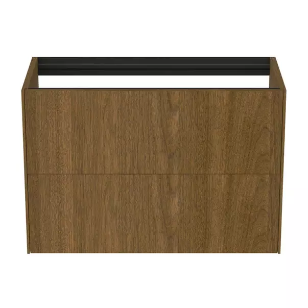 Dulap baza suspendat Ideal Standard Atelier Conca 2 sertare 80 cm finisaj nuc inchis [4]