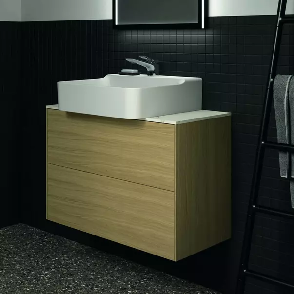 Dulap baza suspendat Ideal Standard Atelier Conca 2 sertare 80 cm finisaj stejar deschis [5]