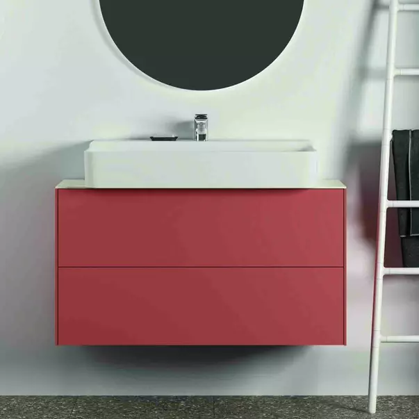 Dulap baza suspendat Ideal Standard Atelier Conca 2 sertare 100 rosu - oranj mat [3]