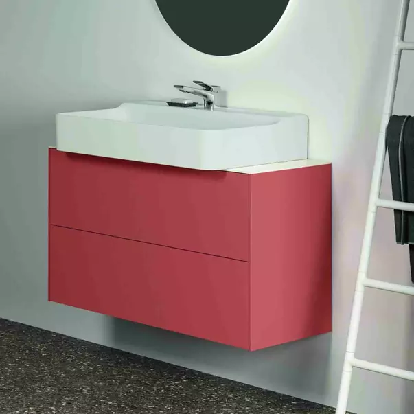 Dulap baza suspendat Ideal Standard Atelier Conca 2 sertare 100 rosu - oranj mat [5]