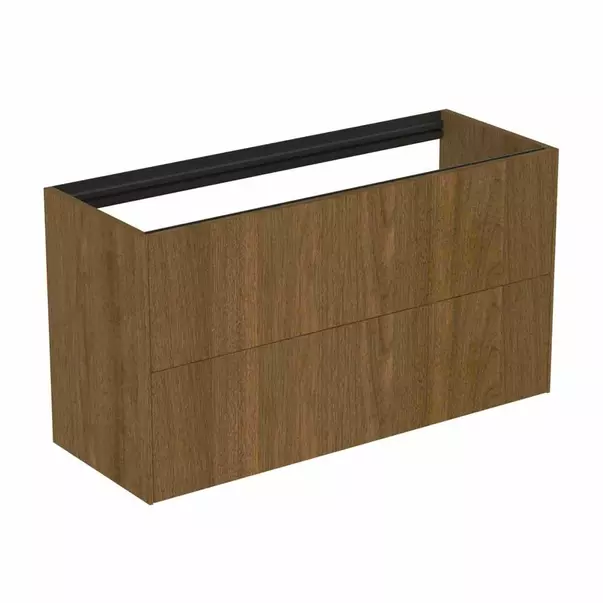 Mobilier Baie - Dulap baza suspendat Ideal Standard Atelier Conca 2 sertare 100 cm finisaj nuc inchis