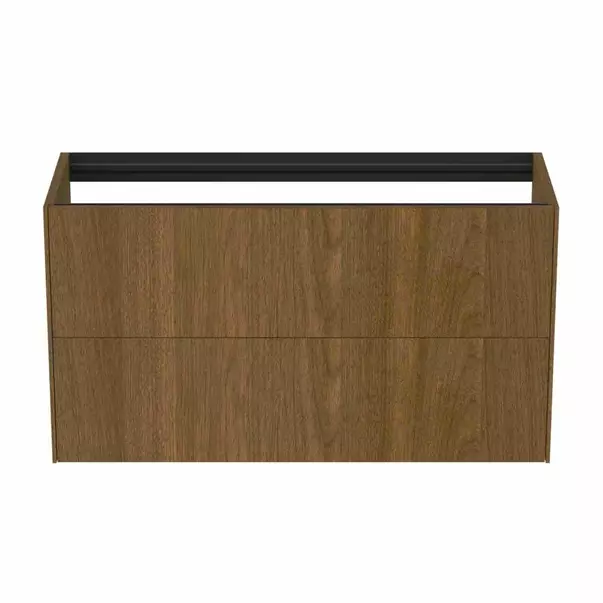 Dulap baza suspendat Ideal Standard Atelier Conca 2 sertare 100 cm finisaj nuc inchis [4]