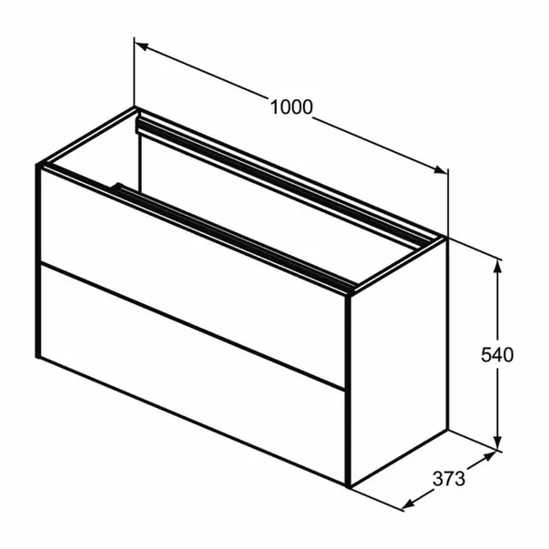 Dulap baza suspendat Ideal Standard Atelier Conca 2 sertare 100 cm finisaj nuc inchis [6]