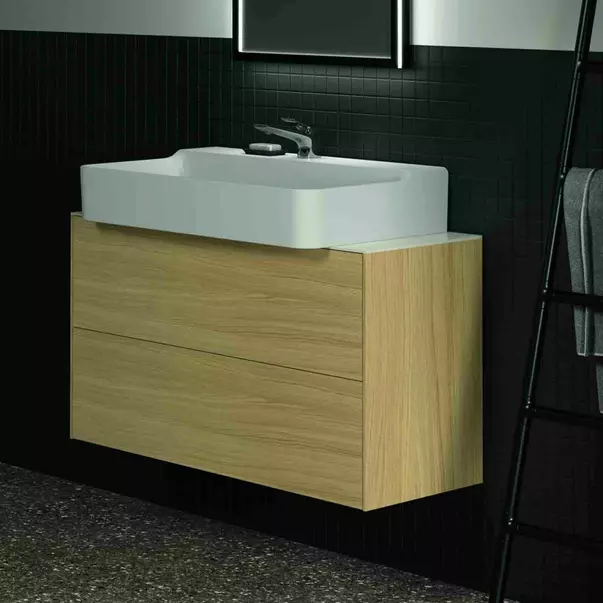 Dulap baza suspendat Ideal Standard Atelier Conca 2 sertare 100 cm finisaj stejar deschis [5]