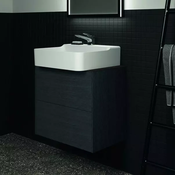 Dulap baza suspendat Ideal Standard Atelier Conca 2 sertare 60 cm finisaj stejar inchis [5]