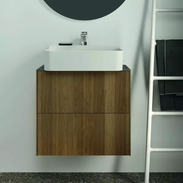Dulap baza suspendat Ideal Standard Atelier Conca 2 sertare 60 cm finisaj nuc inchis [3]