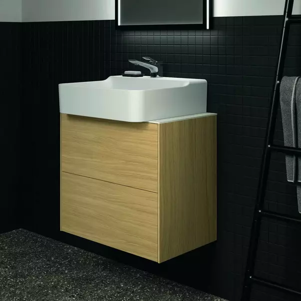 Dulap baza suspendat Ideal Standard Atelier Conca 2 sertare 60 cm finisaj stejar deschis [5]