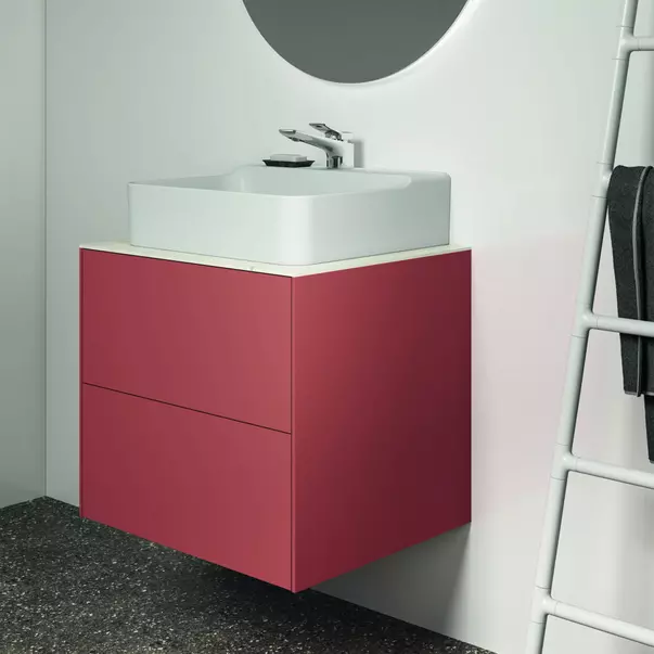 Dulap baza suspendat Ideal Standard Atelier Conca rosu - oranj mat 2 sertare 60 cm [4]