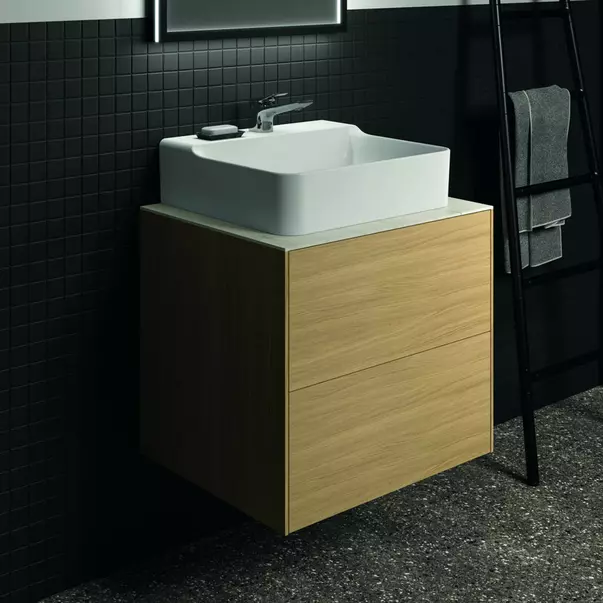  Dulapuri baie - Dulap baza suspendat Ideal Standard Atelier Conca finisaj stejar deschis 2 sertare 60 cm