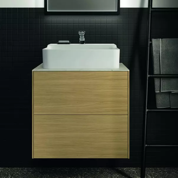 Dulap baza suspendat Ideal Standard Atelier Conca finisaj stejar deschis 2 sertare 60 cm [3]