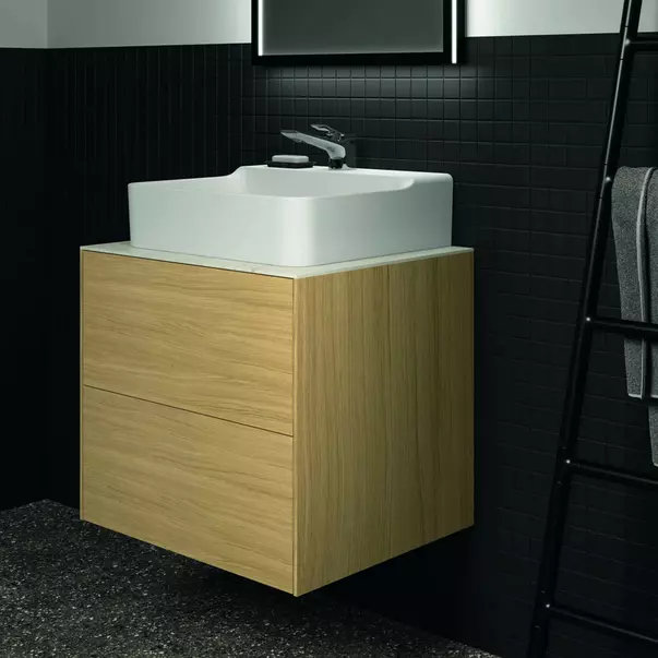 Dulap baza suspendat Ideal Standard Atelier Conca finisaj stejar deschis 2 sertare 60 cm [4]