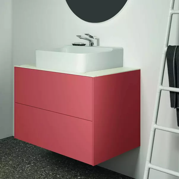 Dulap baza suspendat Ideal Standard Atelier Conca rosu - oranj mat 2 sertare 80 cm [5]