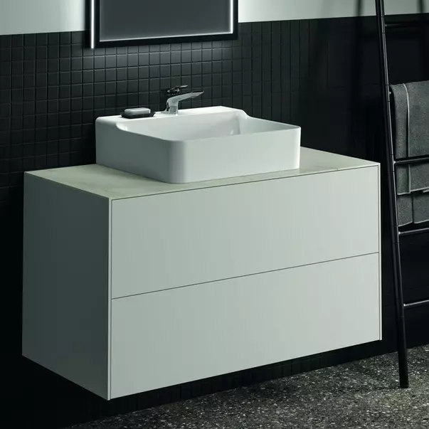 Dulap baza suspendat Ideal Standard Atelier Conca alb mat 2 sertare 100 cm [2]
