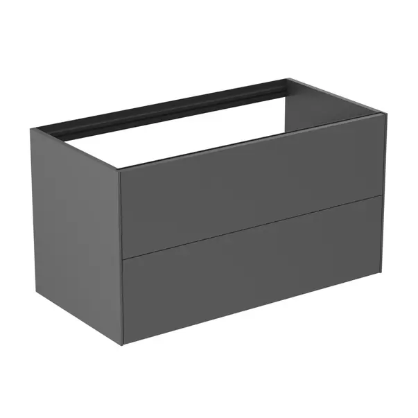 Mobilier Baie - Dulap baza suspendat Ideal Standard Atelier Conca antracit mat 2 sertare 100 cm