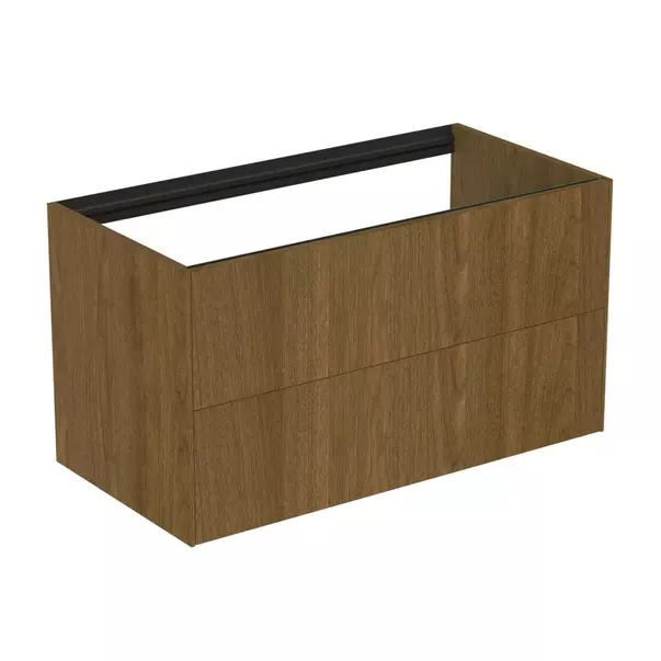  Dulapuri baie - Dulap baza suspendat Ideal Standard Atelier Conca finisaj nuc inchis 2 sertare 100 cm