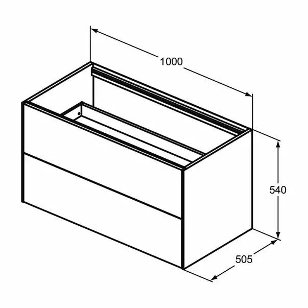Dulap baza suspendat Ideal Standard Atelier Conca finisaj nuc inchis 2 sertare 100 cm [6]
